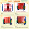 KOTEK Giant 4-in-a-Row Game, 3.5 Feet Tall Jumbo 4-to-Score Family Fun Game w/Quick-Release Sliders & 42 Large Rings, Oversized Connect Plastic Yard Game Outdoor for Kids & Adults (with Mesh Pocket) view 4