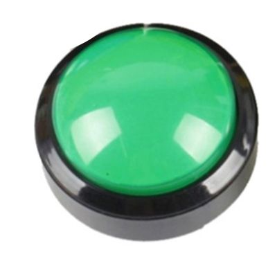1PCS Arcade Button 5 Colors LED Light Lamp 60MM Convexity Big Round Arcade Video Game Player Push Button Switch(Green)