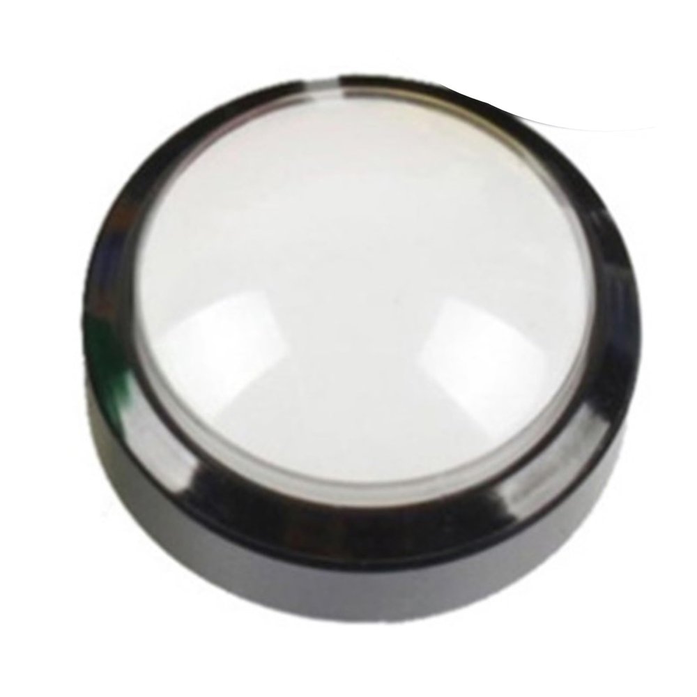 1PCS Arcade Button 5 Colors LED Light Lamp 60MM Convexity Big Round Arcade Video Game Player Push Button Switch(White)