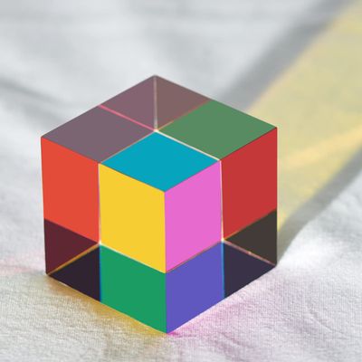 CMYCUBE Original Optical Color Cube (40mm) - Cyan, Magenta & Yellow Subtractive Color Mixing- The Mesmerizing Sensory Object for Kid Elderly Teens and Adult