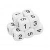 ZJchao Dice Set, 20pcs 6 Sided Number Dice Accessories Plastic 16mm Round Corner Teacher Dice Set Polyhedral Dice Set for Numeral Teaching Board Games Teach Clssroom Suplies Nuber Dice (White) view 4