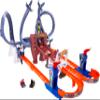 Hot Wheels RacerVerse Toy Car Track Set, Spider-Mans Web-Slinging Speedway, 2 1:64 Scale Racers: Spider-Man & Black Panther view 1