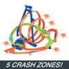 Hot Wheels Toy Car Track Set Action Epic Crash Dash with 1:64 Scale Vehicle & 5 Action Zones, Powered by Motorized Booster (Amazon Exclusive) view 3