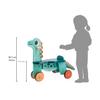 Janod Dino - Ride-On Wooden Dinosaur Portosaurus - 18.5 Tall Adorable Scooting Toy with Steerable Front Wheels - Includes Plush Tail - Ages 12 Months- 4 Years - J05828 view 3