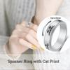 OreilleStar Anxiety Ring for Women Spinner Ring Titanium Stainless Steel Fidget Toys Adults Fidget Ring Men Women 6mm Width With Cat Face Spinning Size 10 Silver view 3