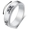 OreilleStar Anxiety Ring for Women Spinner Ring Fidget Toys Adults Titanium Stainless Steel Fidget Ring Men Women 6mm With Cat Face Spinning Size 6 view 1