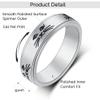 OreilleStar Anxiety Ring for Women Spinner Ring Fidget Toys Adults Titanium Stainless Steel Fidget Ring Men Women 6mm With Cat Face Spinning Size 6 view 2