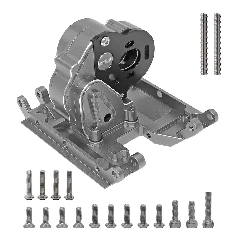 GTHELE Aluminum Chassis Skid Plate&Transmission Housing Set for Axial UTB18 Capra 4WD 1/18 Trail Buggy Upgrade Part (Titanium)