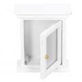 Dollhouse White Mirror Cabinet, Miniature Mirrored White Cabinet Mini Bathroom Furniture Storage for 1:12 Doll House