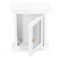 Dollhouse White Mirror Cabinet, Miniature Mirrored White Cabinet Mini Bathroom Furniture Storage for 1:12 Doll House