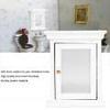 Dollhouse White Mirror Cabinet, Miniature Mirrored White Cabinet Mini Bathroom Furniture Storage for 1:12 Doll House view 4