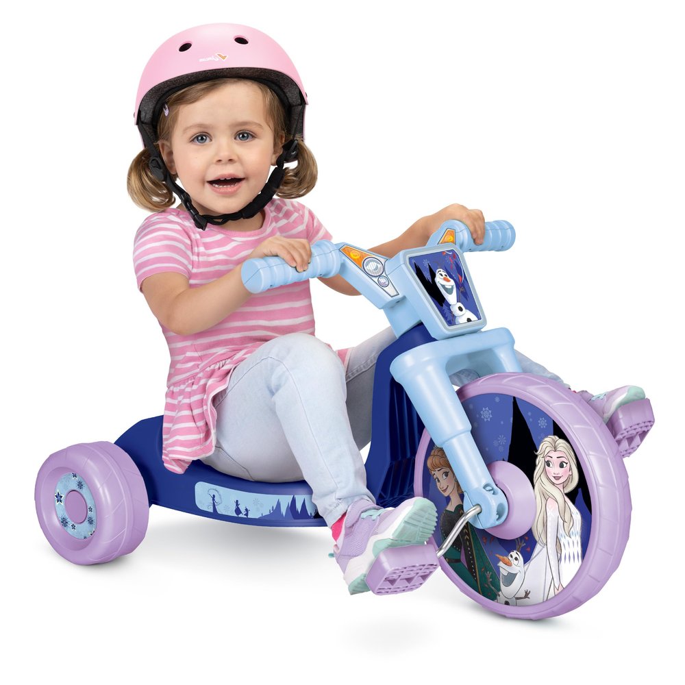 Frozen Ride-On 10" Fly Wheels Junior Cruiser Tricycle with Sounds - Toddler Bike Trike, Ages 2-4