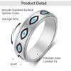 Anxiety Ring for Women - Evil Eye Fidget Spinner Ring in Stainless Steel Silver, Size 9 view 4