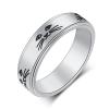 LuckyAmor Anxiety Ring for Women Spinner Rings:Rotating Rings Stainless Steel 6mm Moon Star Anxiety for Men Band Jewelry Gift for Women Size 6 7 8 9 10 view 1