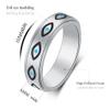 LuckyAmor Anxiety Ring for Women Spinner Rings:Rotating Rings Stainless Steel 6mm Moon Star Anxiety for Men Band Jewelry Gift for Women Size 6 7 8 9 10 (Evil Eye-Silver, 6) view 2