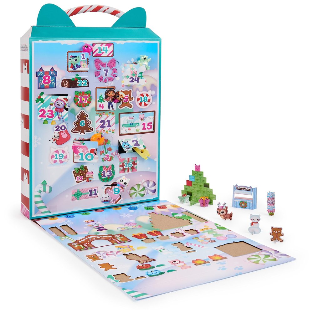 Gabbys Dollhouse, Advent Calendar 2023, 24 Surprise Toys with Figures, Stickers & Dollhouse Accessories, Kids Toys for Girls & Boys Ages 3+