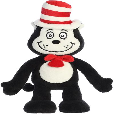 Aurora Whimsical Dr. Seuss Cat in The Hat Armature Stuffed Animal - Officially Licensed Plush for Imaginative Play - Perfect for Kids and Adults - Black 8 Inches
