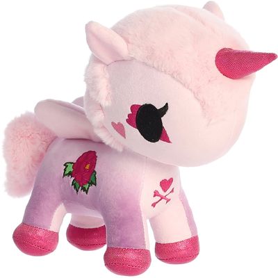Aurora Enchanting Tokidoki Flower Power Peony Unicorno Stuffed Animal - Bright & Colorful Design - Showpiece Plush - Pink 7.5 Inches