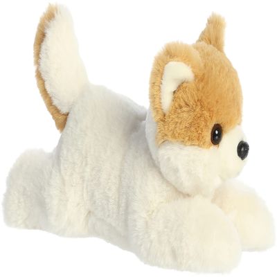 Aurora Adorable Flopsie Peanut Pom Pup Stuffed Animal - Playful Ease - Timeless Companions - White 12 Inches