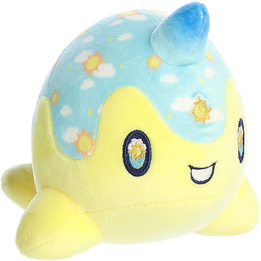 Aurora Enchanting Tasty Peach Sunny Day Nomwhal Stuffed Animal - Bright & Colorful Design - Showpiece Plush - Yellow 7 Inches