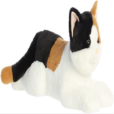 Aurora Adorable Super Flopsie Esmeralda Cat Stuffed Animal - Playful Ease - Timeless Companions - White 27 Inches