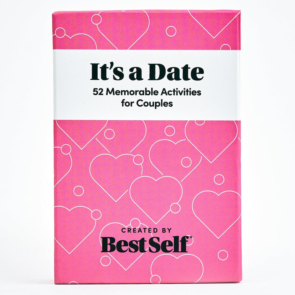 BestSelf It's A Date - 52 Memorable Date Ideas for Couples - A Fun Date Night Card Game to Add to Your Couples Games Collection.