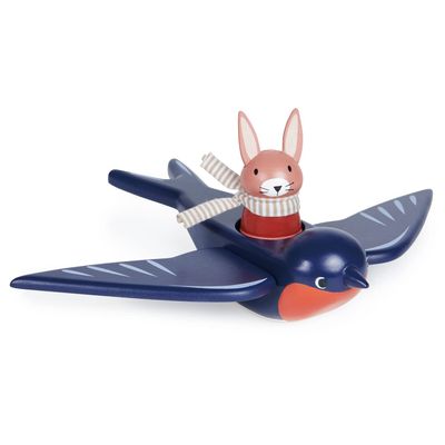 Tender Leaf Toys - Swifty Bird - Solid Wood Bird Toy with Removeable Bunny Character - Open-Ended Play Toy for Toddler Boys and Girls - Explore Role-Play and Imagination - Age 3+