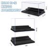 Pokiiulk Display Cases for Minifigures, 4 Mini-Figure Display Boxes Fits for Block Figures, Minifigures Cases with 3 Removable Stands Fits for Minifigs, Characters Models, L, Black view 3