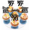 30 Pack 70th Birthday Cupcake Toppers Glitter Straight Outta 1955 Happy 70th Seventy Awesome Since 1955 Cupcake Picks 70 Fabulous Cake Decorations for Birthday Wedding Anniversary Party Gold view 4