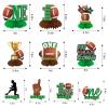 10Pcs Football 1st Birthday Decorations Honeycomb Centerpiece for Boys, First Year Down Football Theme Table Centerpiece Party Supplies, Sports Football One Year Old Birthday Table Topper Sign Decor view 2