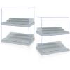 4 Pack Display Case for Minifigure Action Figures Blocks, Acrylic Minifigure Display Case Box Storage with 3 Movable Steps Gift for Kids Adults (Grey) view 1