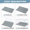 4 Pack Display Case for Minifigure Action Figures Blocks, Acrylic Minifigure Display Case Box Storage with 3 Movable Steps Gift for Kids Adults (Grey) view 4