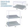 2 Pack Display Case for Minifigure Action Figures Blocks, Acrylic Minifigure Display Case Box Storage with 3 Movable Steps Gift for Kids Adults (Grey) view 4
