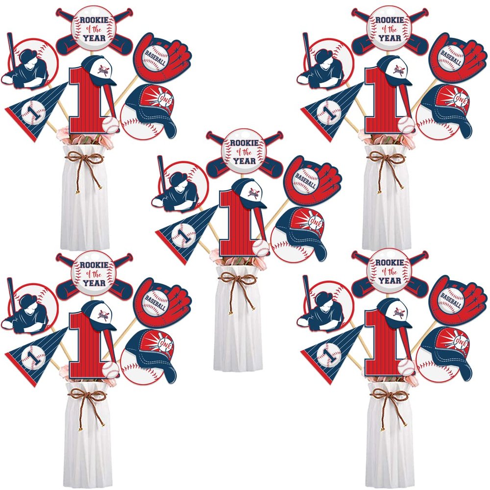 Baseball Centerpiece for Tables Baseball First Birthday Centerpiece Sticks Baseball Table Centerpieces Baseball Party Decorations Rookie of The Year 1st Bday Decor