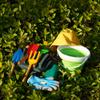 Kidz Gardening Set -Real Metal Gardening Tools Kit for Childrenz Includes Sturdy Shovel,Rake,Fork,Trowel,Kidz Garden Kit with Sun Hat,Apron,Gloves,Tote Bag,Sprayer and Bucket,Outdoor Gardening Gifts view 3