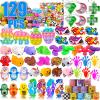 129 Pcs Pop Party Favors for Kids, Fidget Treasure Box Toys, Classroom Prizes, Pinata Filler Goody Bag Stuffers, Treasure Chest, Carnival Prize Box Toys for Boys Girls, Easter Basket Eggs Fillers view 1