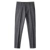 Men's Plaid Business Comfort Pant Casual Straight Fit Tapered Suit Pant Classic Lightweight Loose Fit Trousers (Dark Grey,34) view 1