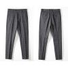 Men's Plaid Business Comfort Pant Casual Straight Fit Tapered Suit Pant Classic Lightweight Loose Fit Trousers (Dark Grey,34) view 2