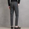 Men's Plaid Business Comfort Pant Casual Straight Fit Tapered Suit Pant Classic Lightweight Loose Fit Trousers (Dark Grey,34) view 4