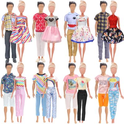 18 Pcs Clothes and Accessories 5 Boy Outfits for 12 inch Boy Doll and 5 Girls Outfits for 11.5 inch Girl Dolls for Girl Kids in Random