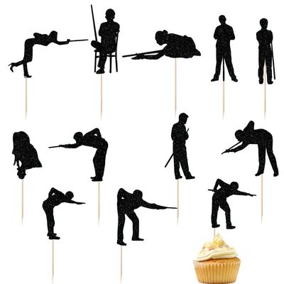 12-piece set Billiard ball Cupcake Toppers Sport Theme Party Supplies