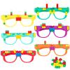 Fowecelt 12 Pcs DIY Building Bricks Glasses Building Blocks Games for Kids Birthday Party Favors Supplies, Boys Girls Carnival Party Games Decor view 1