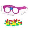 Fowecelt 12 Pcs DIY Building Bricks Glasses Building Blocks Games for Kids Birthday Party Favors Supplies, Boys Girls Carnival Party Games Decor view 2