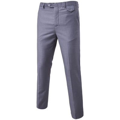 Men's Stylish Slim Stretch Pant Solid Color Skinny Fit Comfort Suit Pant Lightweight Comfort Business Trousers (Light Grey,3X-Large)