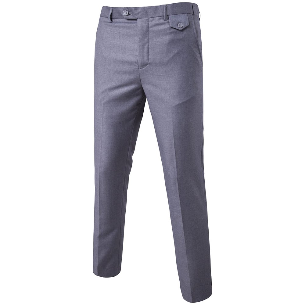 Men's Stylish Slim Stretch Pant Solid Color Skinny Fit Comfort Suit Pant Lightweight Comfort Business Trousers (Light Grey,3X-Large)