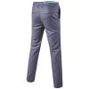 Men's Stylish Slim Stretch Pant Solid Color Skinny Fit Comfort Suit Pant Lightweight Comfort Business Trousers (Light Grey,3X-Large) view 2