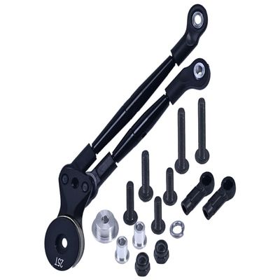 Aluminum Hi-Torque Servo Saver 25T with Aluminum Tie Rod for Tamiya 1/12 RC Lunch Box - Black