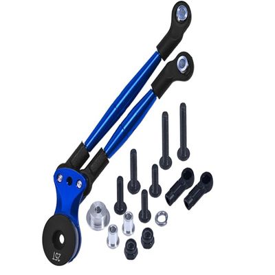 Aluminum Hi-Torque Servo Saver 25T with Aluminum Tie Rod for Tamiya 1/12 RC Lunch Box - Blue