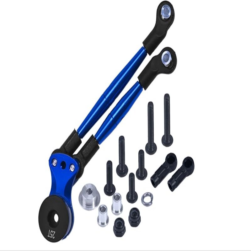 Aluminum Hi-Torque Servo Saver 25T with Aluminum Tie Rod for Tamiya 1/12 RC Lunch Box - Blue
