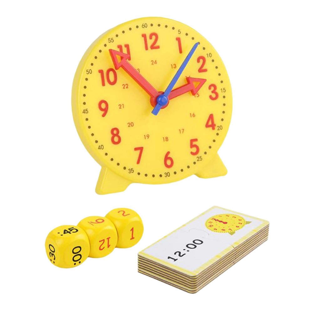 Colaxi Teaching Clock Toy, Toddler Teaching Time, with 12 Learning Card, Analog and Numbers Time Clock for Homeschool Toddlers Children